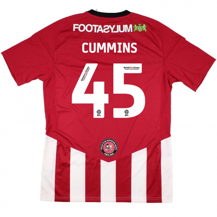 Niño Camiseta Charlie Cummins #45 Rojo Blanco 1ª Equipación 2024/25 La Camisa México