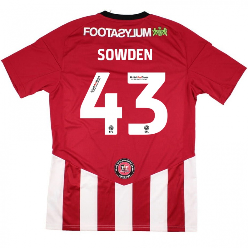 Niño Camiseta Andrew Sowden #43 Rojo Blanco 1ª Equipación 2024/25 La Camisa México