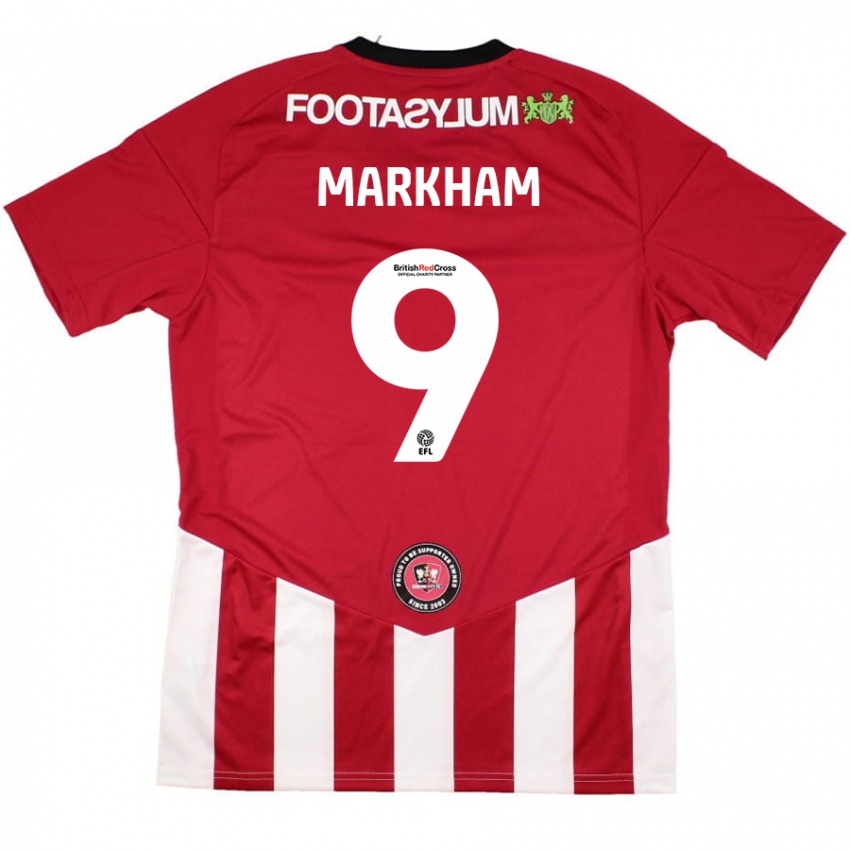 Niño Camiseta Jenna Markham #9 Rojo Blanco 1ª Equipación 2024/25 La Camisa México