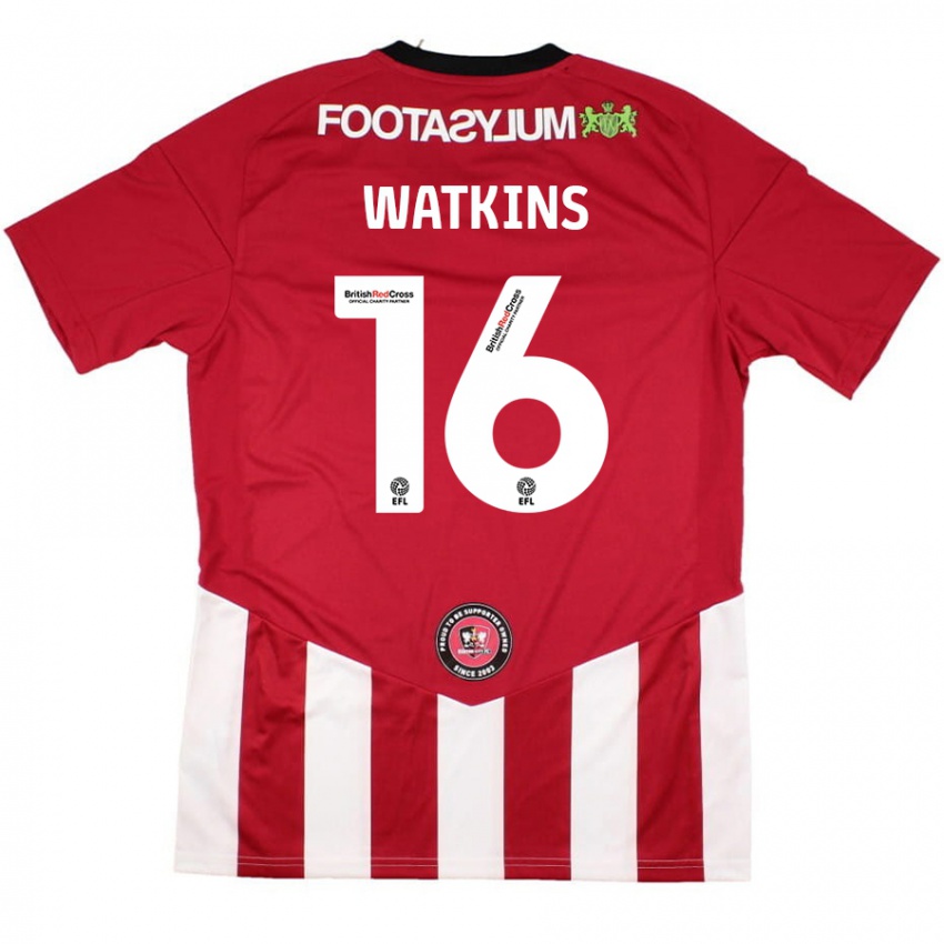 Niño Camiseta Zoe Watkins #16 Rojo Blanco 1ª Equipación 2024/25 La Camisa México