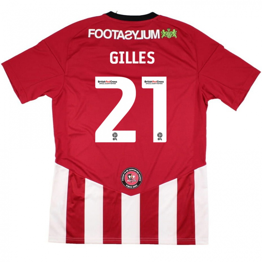 Niño Camiseta Sophie Gilles #21 Rojo Blanco 1ª Equipación 2024/25 La Camisa México