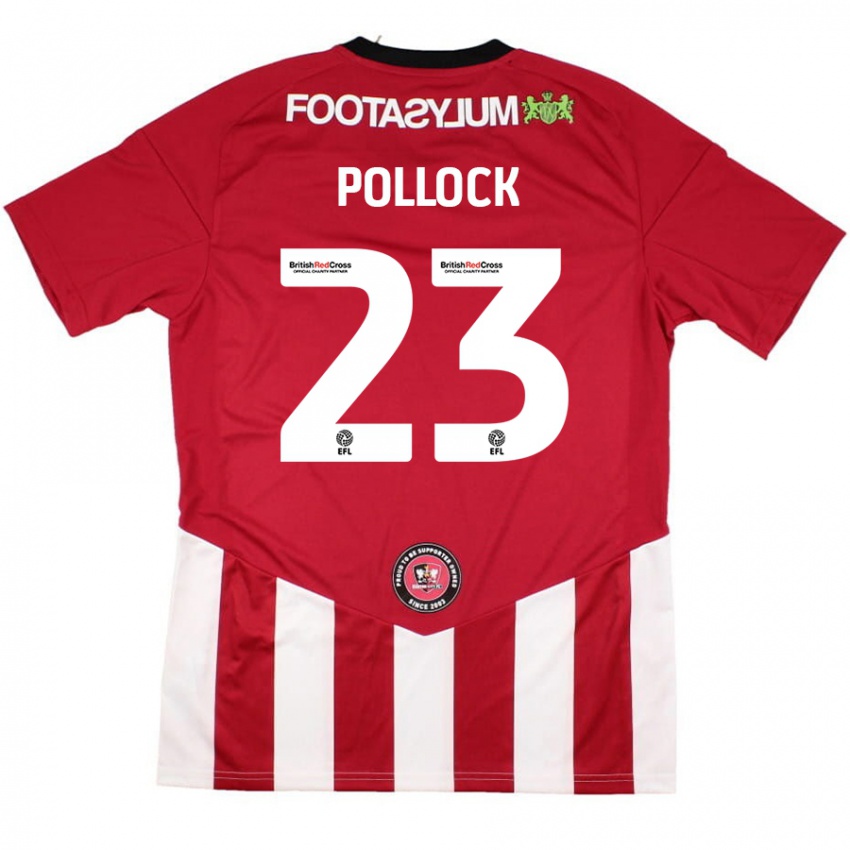 Niño Camiseta Amber Pollock #23 Rojo Blanco 1ª Equipación 2024/25 La Camisa México