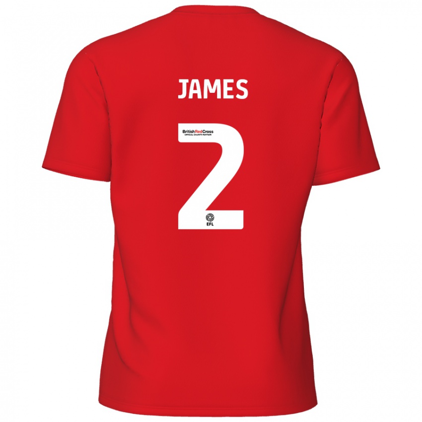 Niño Camiseta Tom James #2 Rojo 1ª Equipación 2024/25 La Camisa México