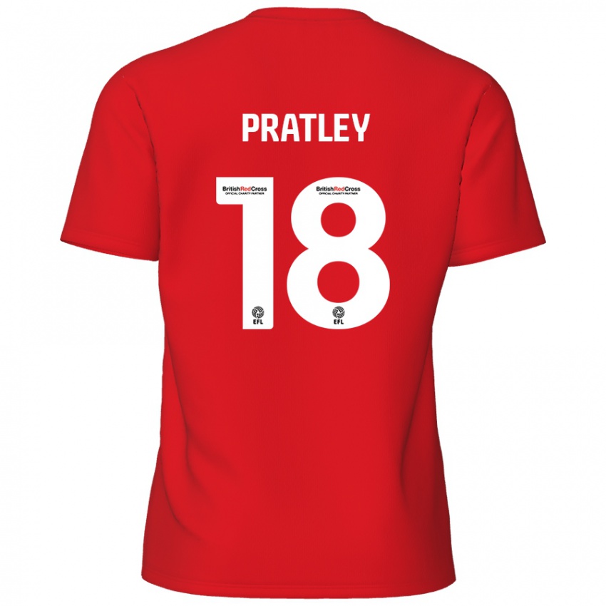 Niño Camiseta Darren Pratley #18 Rojo 1ª Equipación 2024/25 La Camisa México