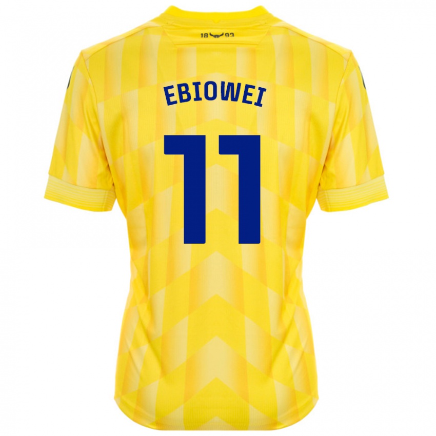 Niño Camiseta Malcolm Ebiowei #11 Amarillo 1ª Equipación 2024/25 La Camisa México