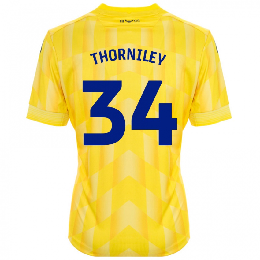 Niño Camiseta Jordan Thorniley #34 Amarillo 1ª Equipación 2024/25 La Camisa México