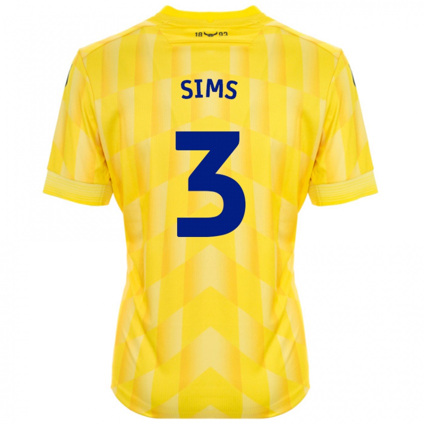 Niño Camiseta Gemma Sims #3 Amarillo 1ª Equipación 2024/25 La Camisa México