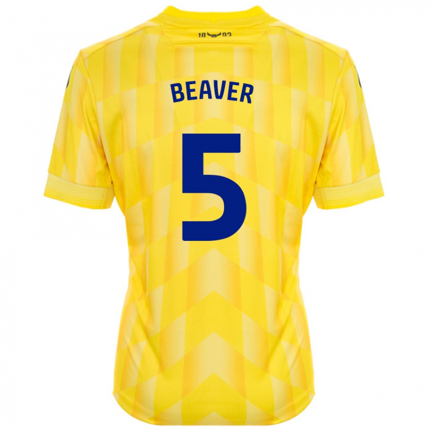 Niño Camiseta Catherine Beaver #5 Amarillo 1ª Equipación 2024/25 La Camisa México