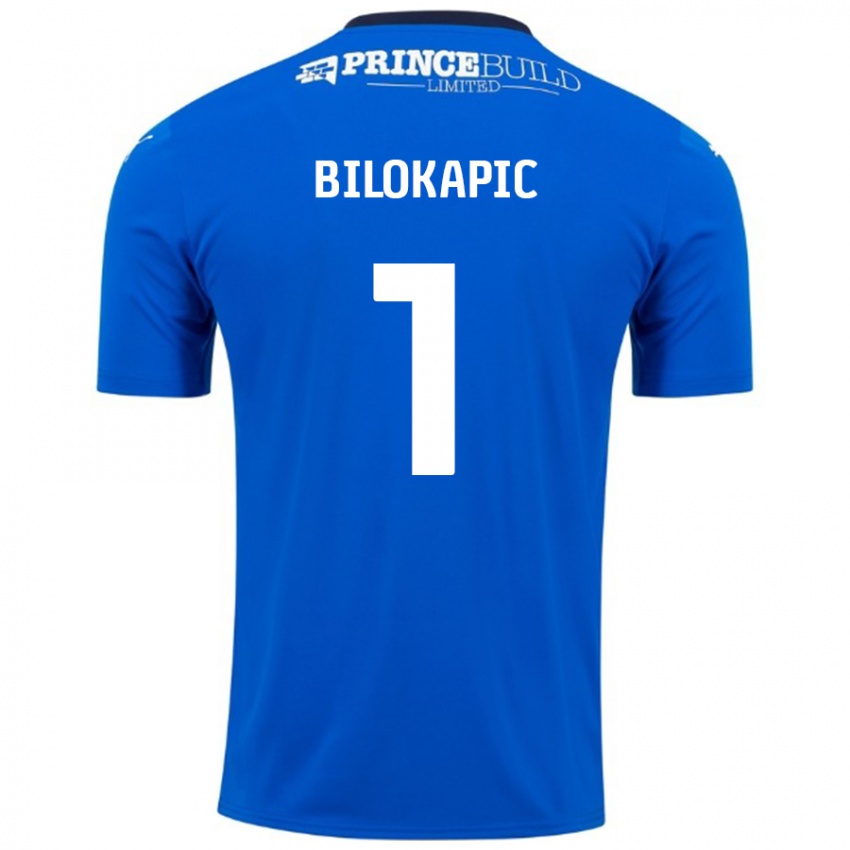 Niño Camiseta Nicholas Bilokapic #1 Azul Blanco 1ª Equipación 2024/25 La Camisa México