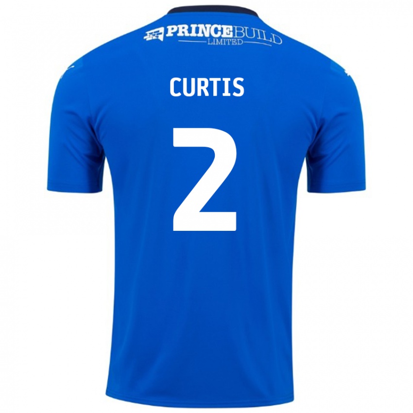 Niño Camiseta Sam Curtis #2 Azul Blanco 1ª Equipación 2024/25 La Camisa México