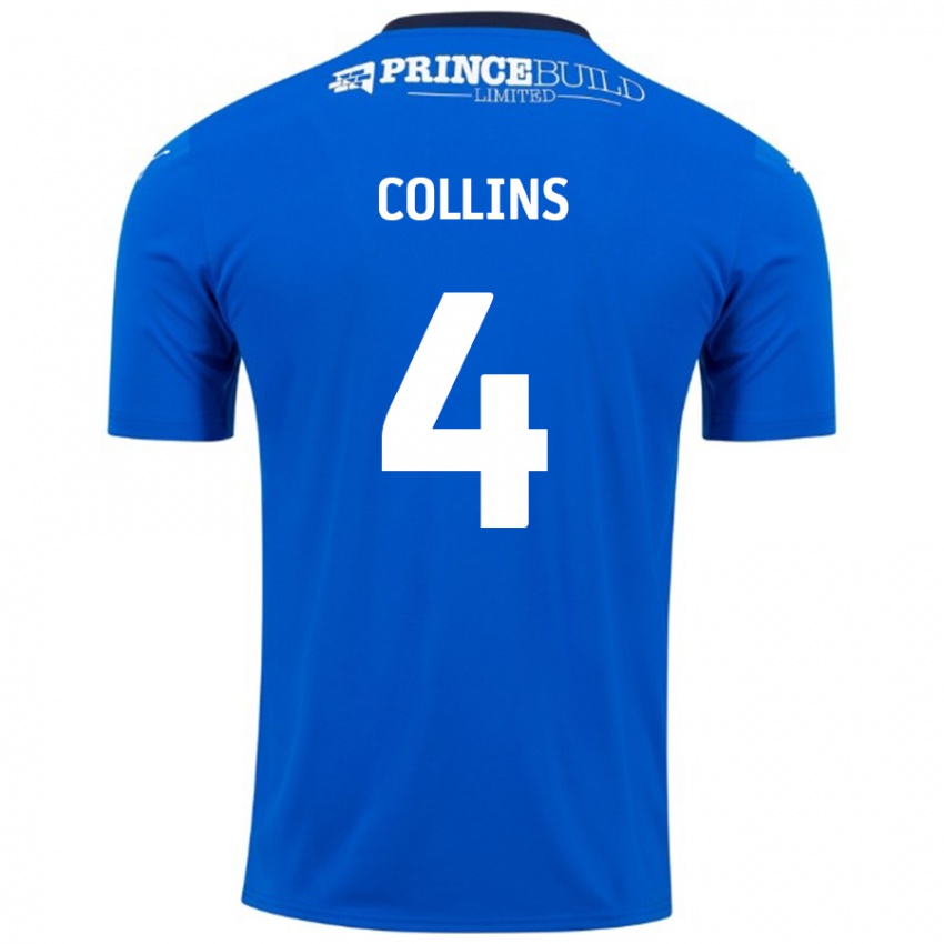 Niño Camiseta Archie Collins #4 Azul Blanco 1ª Equipación 2024/25 La Camisa México