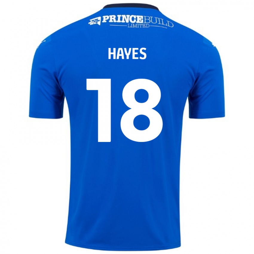 Niño Camiseta Cian Hayes #18 Azul Blanco 1ª Equipación 2024/25 La Camisa México