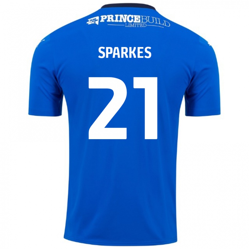 Niño Camiseta Jack Sparkes #21 Azul Blanco 1ª Equipación 2024/25 La Camisa México