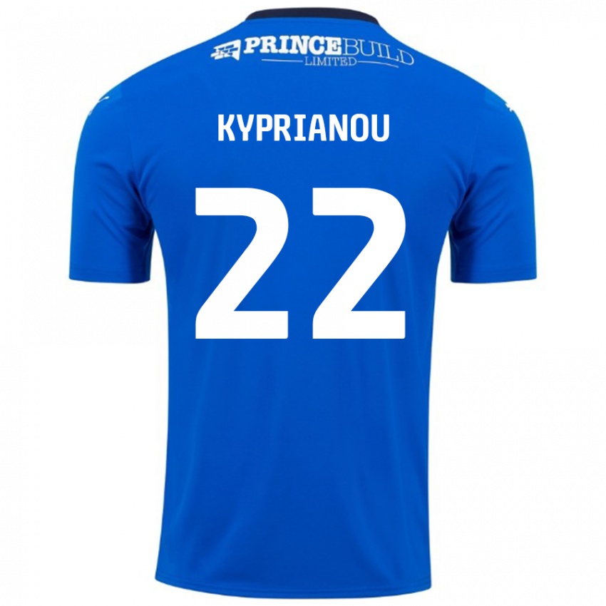 Niño Camiseta Hector Kyprianou #22 Azul Blanco 1ª Equipación 2024/25 La Camisa México