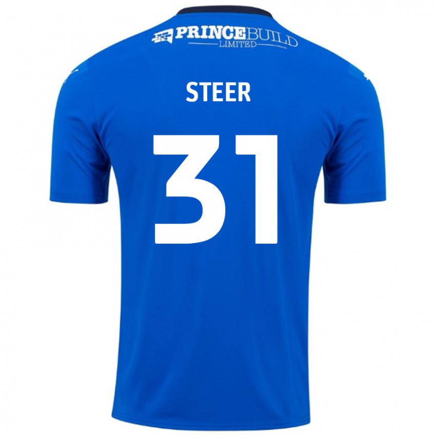 Niño Camiseta Jed Steer #31 Azul Blanco 1ª Equipación 2024/25 La Camisa México