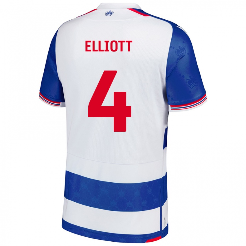 Niño Camiseta Ben Elliott #4 Azul Blanco 1ª Equipación 2024/25 La Camisa México