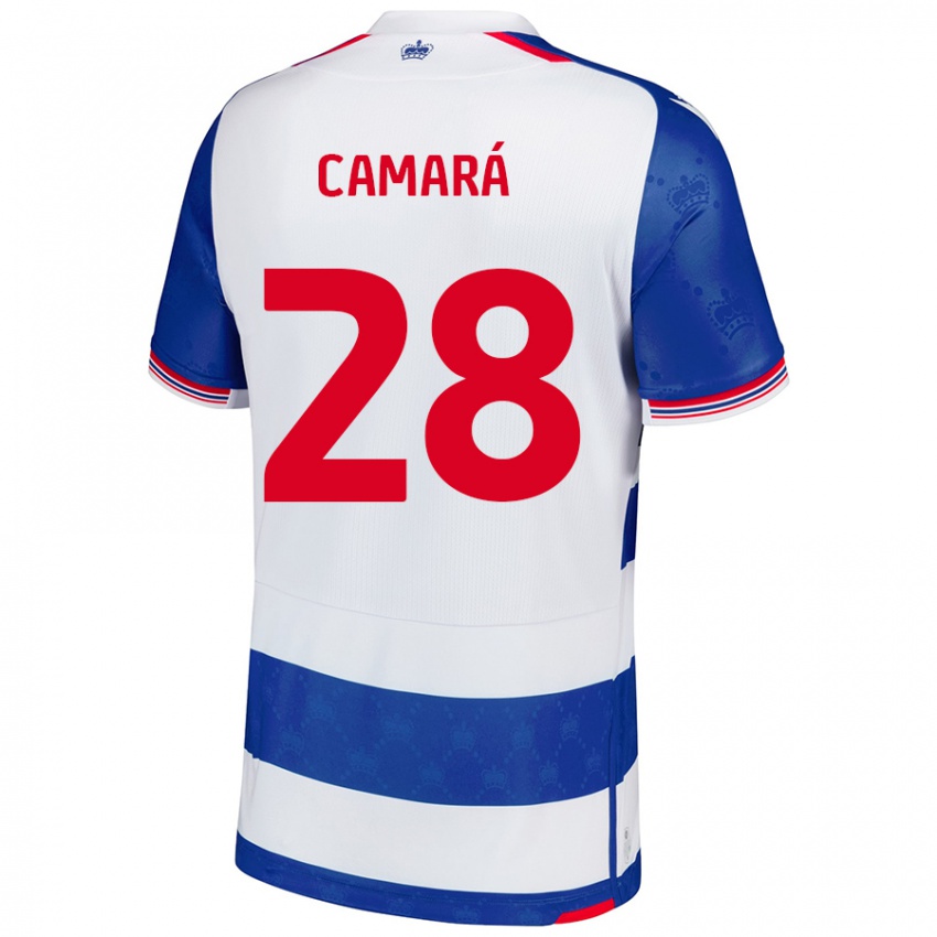 Niño Camiseta Mamadi Camará #28 Azul Blanco 1ª Equipación 2024/25 La Camisa México