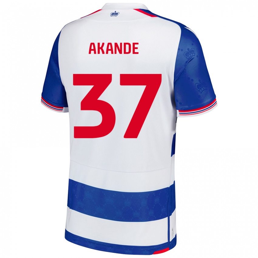 Niño Camiseta Adrian Akande #37 Azul Blanco 1ª Equipación 2024/25 La Camisa México