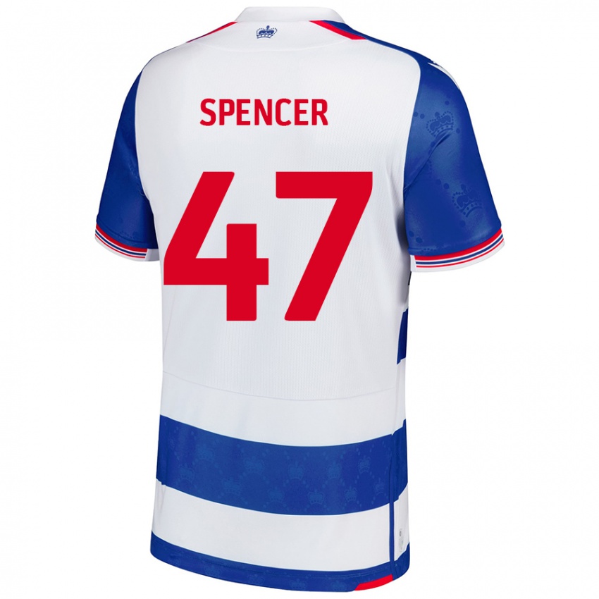 Niño Camiseta Shay Spencer #47 Azul Blanco 1ª Equipación 2024/25 La Camisa México