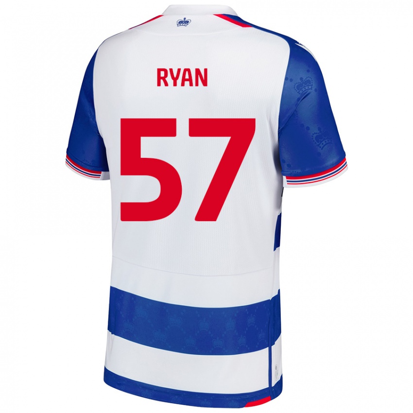 Niño Camiseta John Ryan #57 Azul Blanco 1ª Equipación 2024/25 La Camisa México