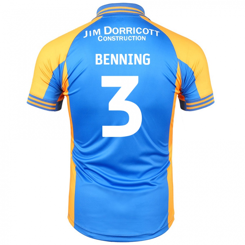 Niño Camiseta Mal Benning #3 Azul Ámbar 1ª Equipación 2024/25 La Camisa México