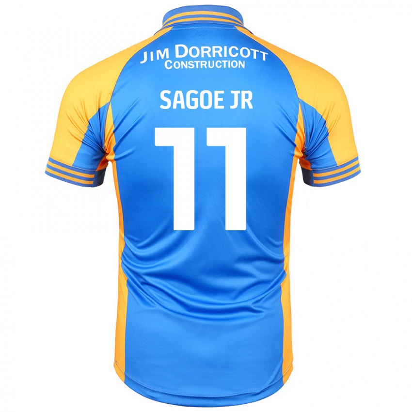 Niño Camiseta Charles Sagoe Jr #11 Azul Ámbar 1ª Equipación 2024/25 La Camisa México