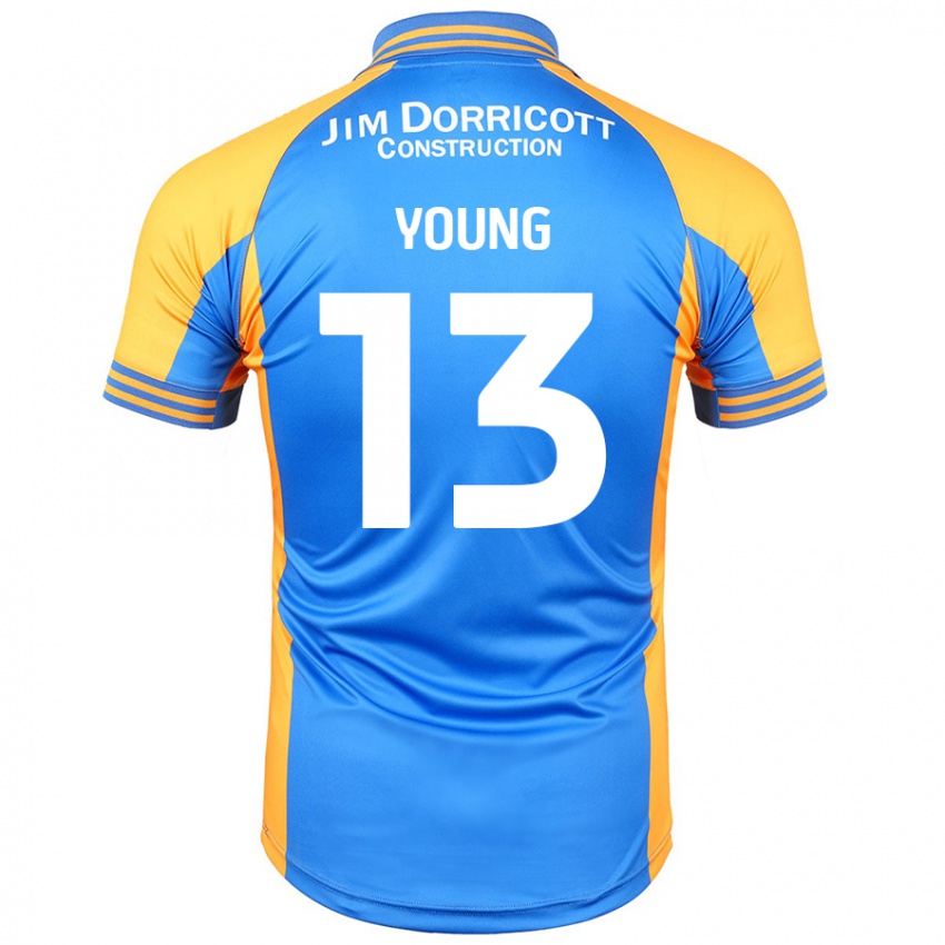 Niño Camiseta Joe Young #13 Azul Ámbar 1ª Equipación 2024/25 La Camisa México