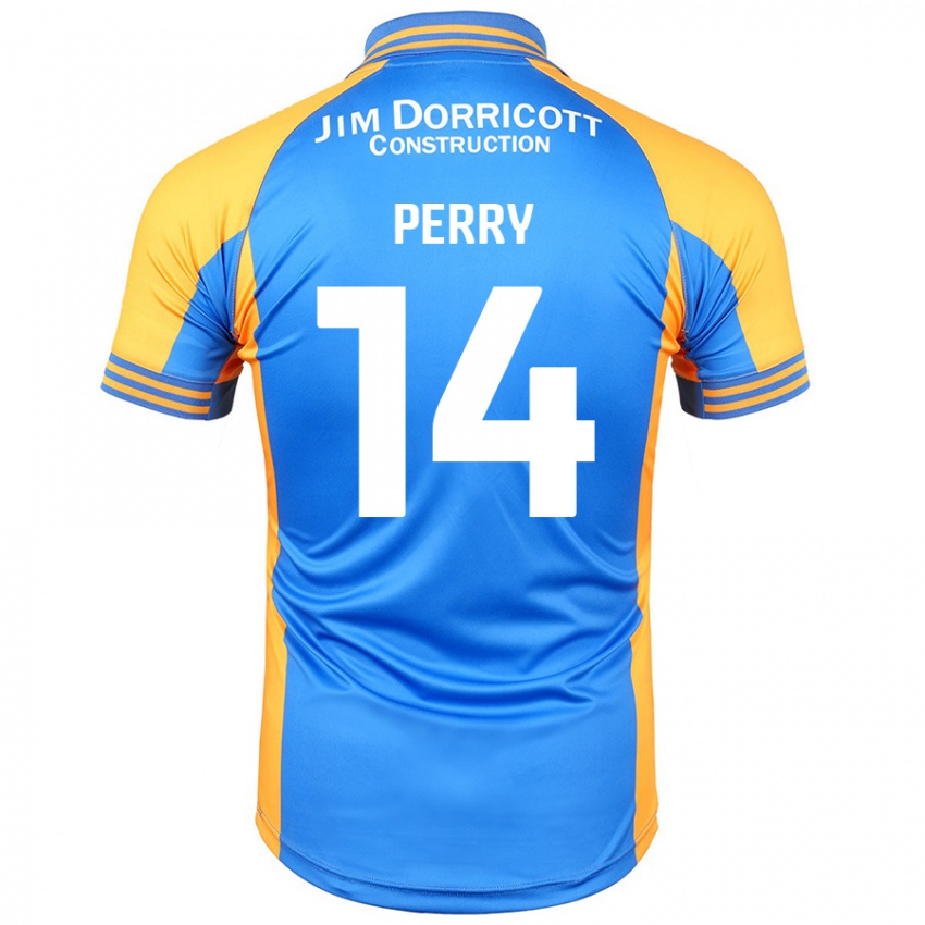 Niño Camiseta Taylor Perry #14 Azul Ámbar 1ª Equipación 2024/25 La Camisa México