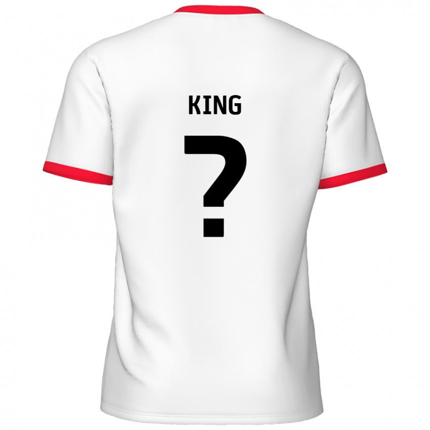 Niño Camiseta Eli King #0 Blanco Rojo 1ª Equipación 2024/25 La Camisa México