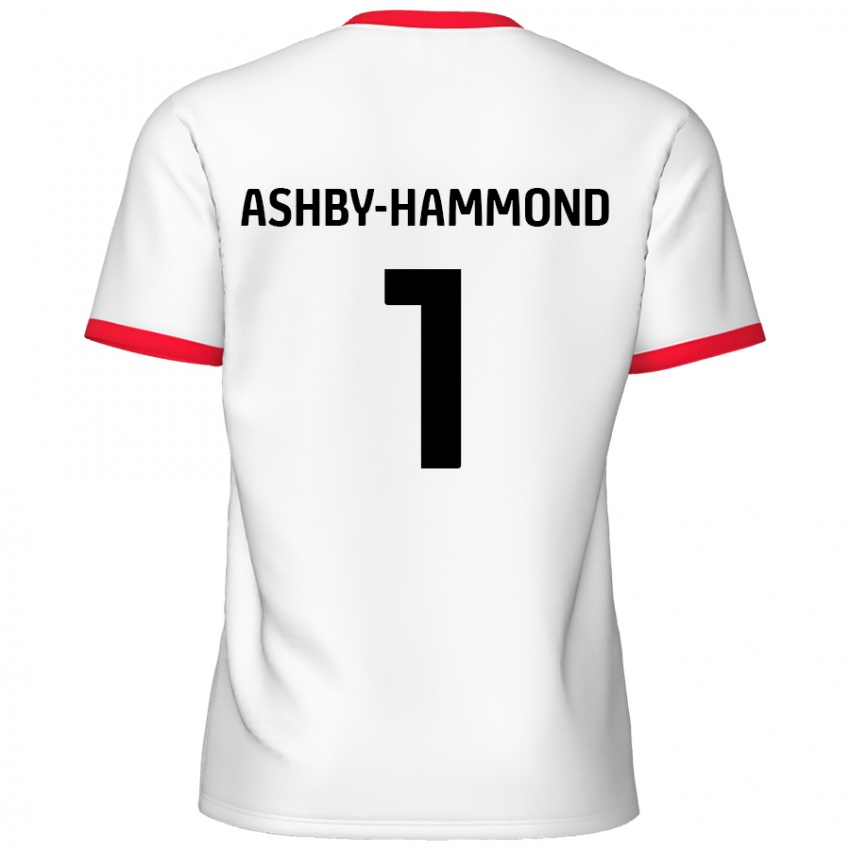 Niño Camiseta Taye Ashby-Hammond #1 Blanco Rojo 1ª Equipación 2024/25 La Camisa México