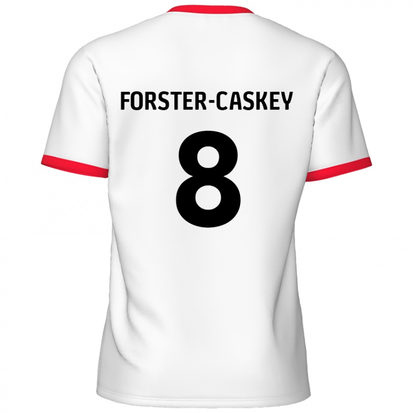 Niño Camiseta Jake Forster-Caskey #8 Blanco Rojo 1ª Equipación 2024/25 La Camisa México