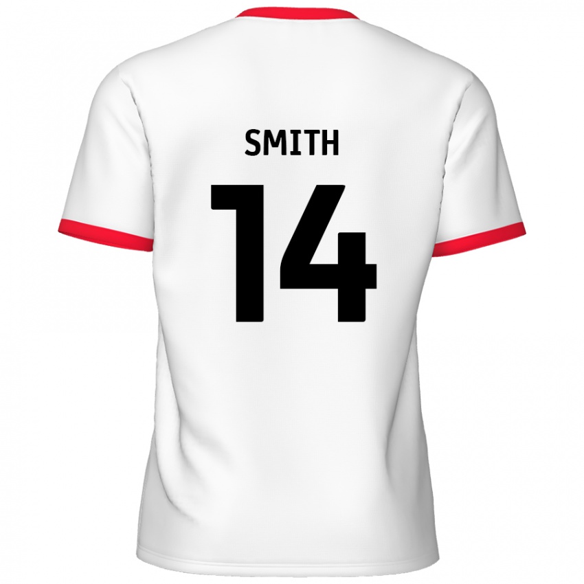 Niño Camiseta Kane Smith #14 Blanco Rojo 1ª Equipación 2024/25 La Camisa México