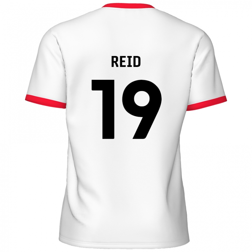 Niño Camiseta Jamie Reid #19 Blanco Rojo 1ª Equipación 2024/25 La Camisa México