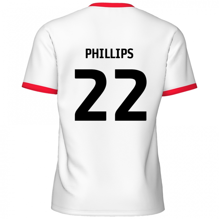 Niño Camiseta Daniel Phillips #22 Blanco Rojo 1ª Equipación 2024/25 La Camisa México