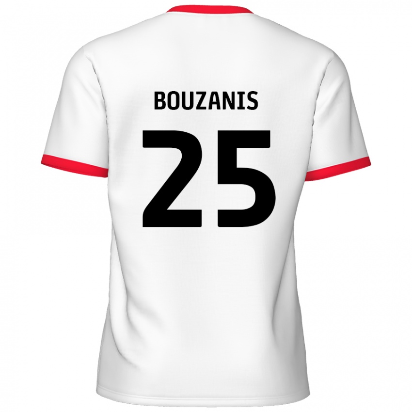 Niño Camiseta Dean Bouzanis #25 Blanco Rojo 1ª Equipación 2024/25 La Camisa México