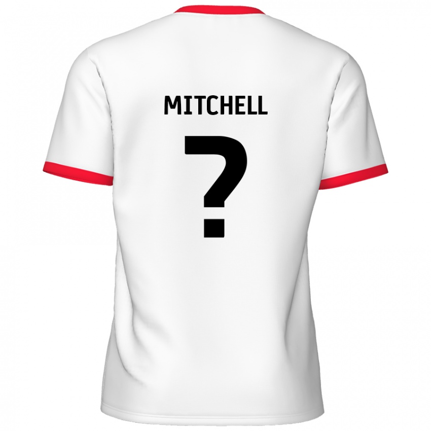 Niño Camiseta Rylee Mitchell #0 Blanco Rojo 1ª Equipación 2024/25 La Camisa México