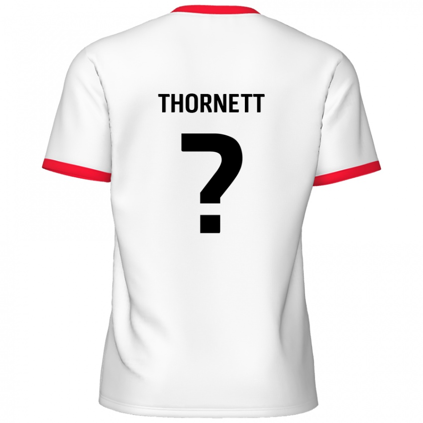 Niño Camiseta Alfie Thornett #0 Blanco Rojo 1ª Equipación 2024/25 La Camisa México