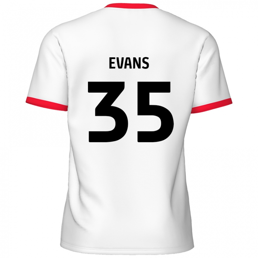 Niño Camiseta Makise Evans #35 Blanco Rojo 1ª Equipación 2024/25 La Camisa México