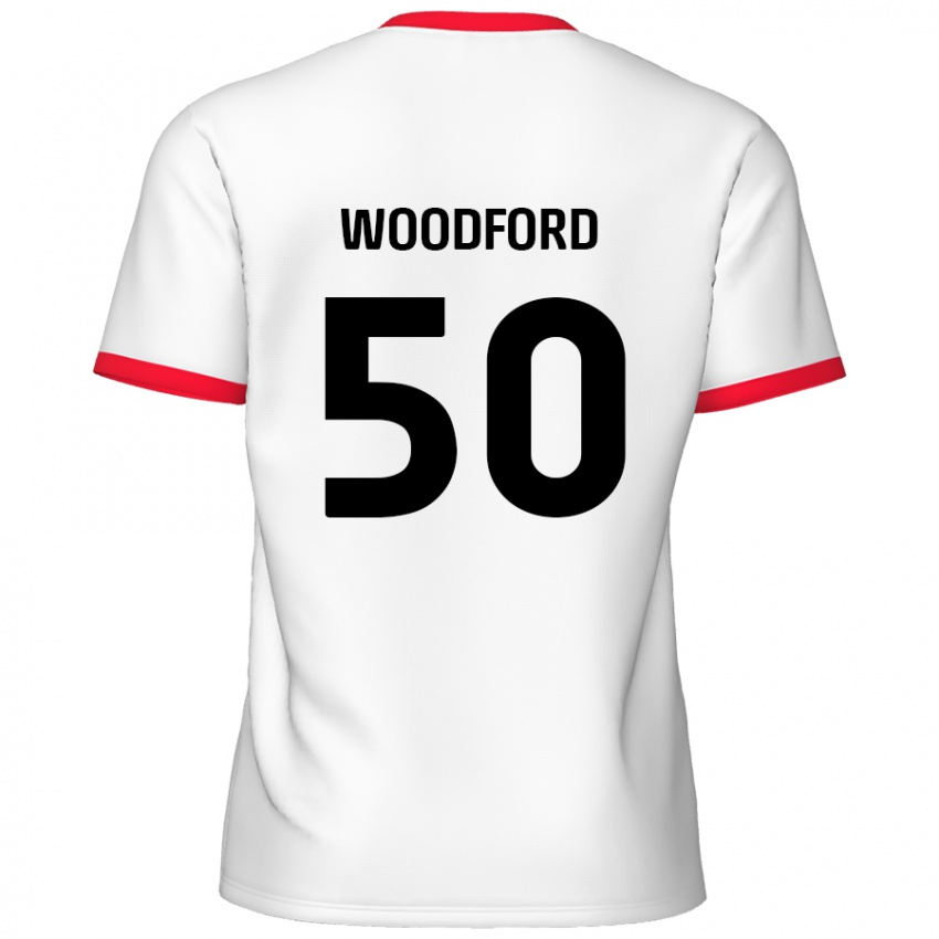 Niño Camiseta Max Woodford #50 Blanco Rojo 1ª Equipación 2024/25 La Camisa México