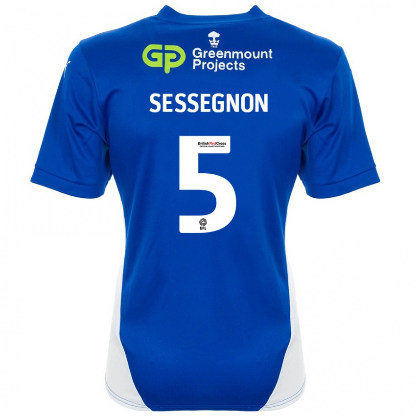 Niño Camiseta Steven Sessegnon #5 Azul Blanco 1ª Equipación 2024/25 La Camisa México