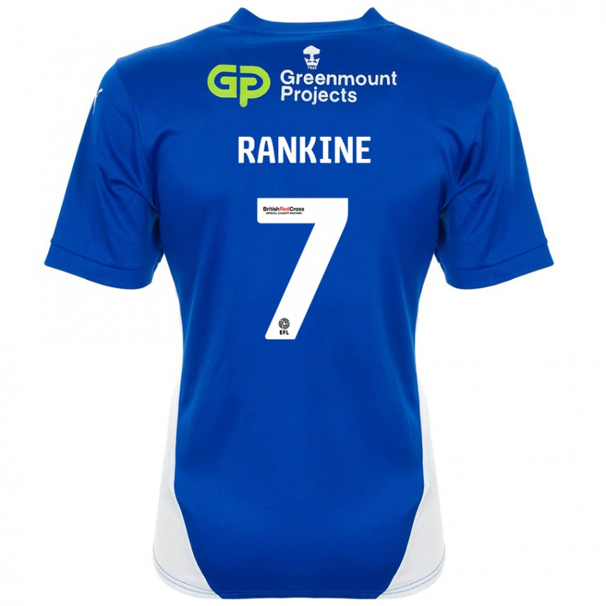 Niño Camiseta Dion Rankine #7 Azul Blanco 1ª Equipación 2024/25 La Camisa México