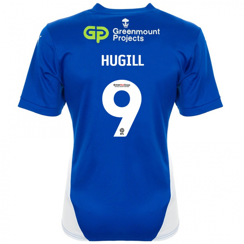 Niño Camiseta Joe Hugill #9 Azul Blanco 1ª Equipación 2024/25 La Camisa México