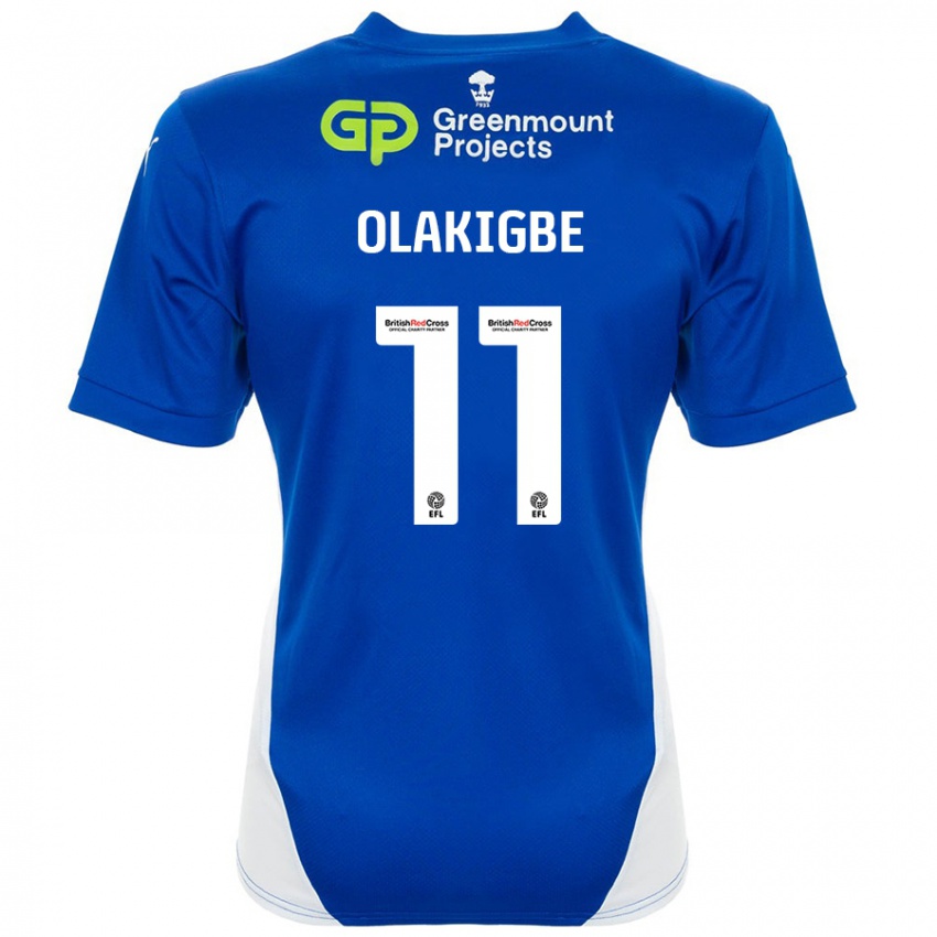 Niño Camiseta Michael Olakigbe #11 Azul Blanco 1ª Equipación 2024/25 La Camisa México