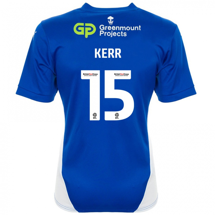 Niño Camiseta Jason Kerr #15 Azul Blanco 1ª Equipación 2024/25 La Camisa México