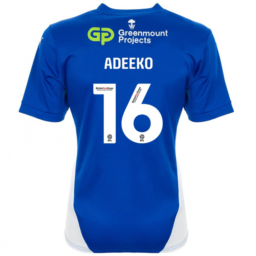 Niño Camiseta Baba Adeeko #16 Azul Blanco 1ª Equipación 2024/25 La Camisa México