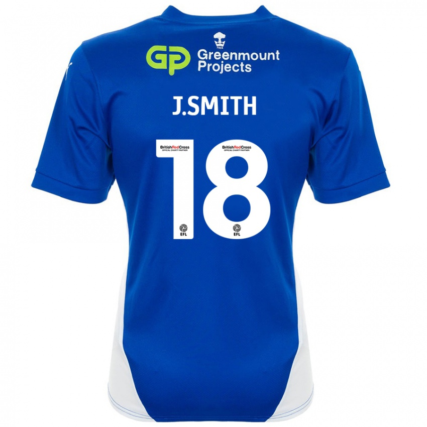 Niño Camiseta Jonny Smith #18 Azul Blanco 1ª Equipación 2024/25 La Camisa México