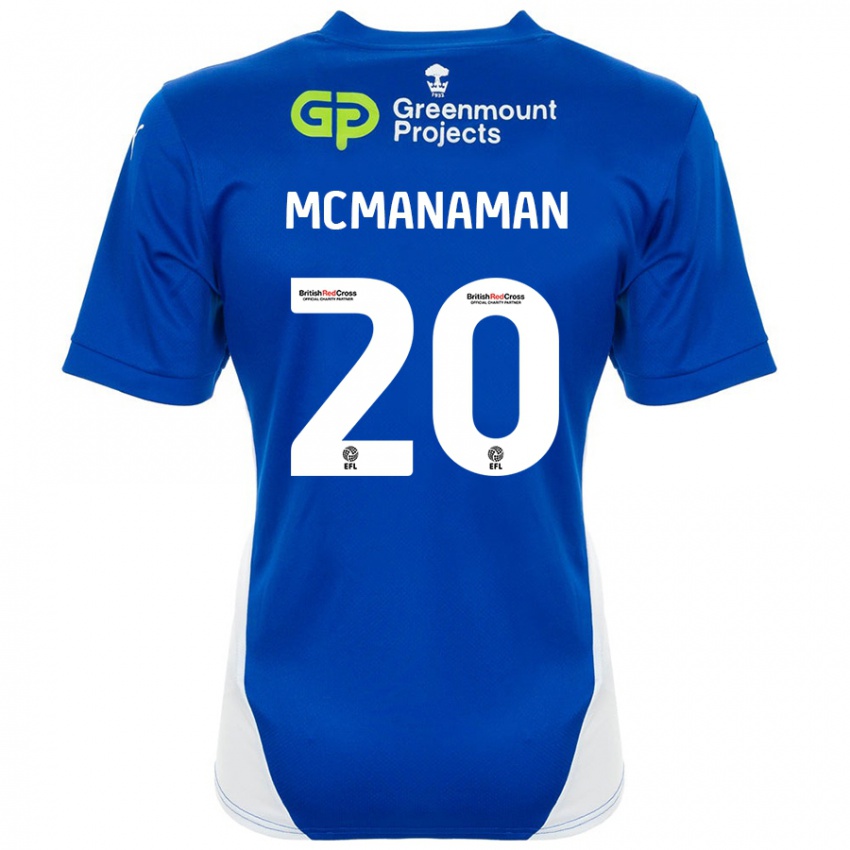 Niño Camiseta Callum Mcmanaman #20 Azul Blanco 1ª Equipación 2024/25 La Camisa México