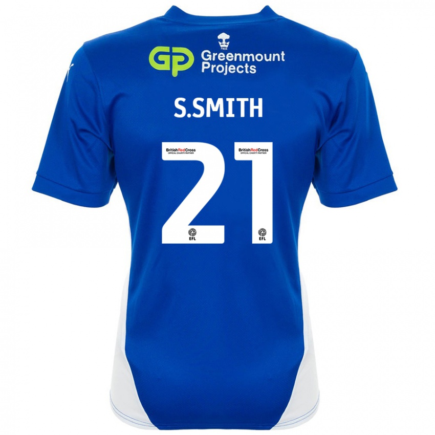 Niño Camiseta Scott Smith #21 Azul Blanco 1ª Equipación 2024/25 La Camisa México