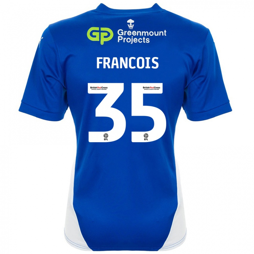 Niño Camiseta Tyrese Francois #35 Azul Blanco 1ª Equipación 2024/25 La Camisa México