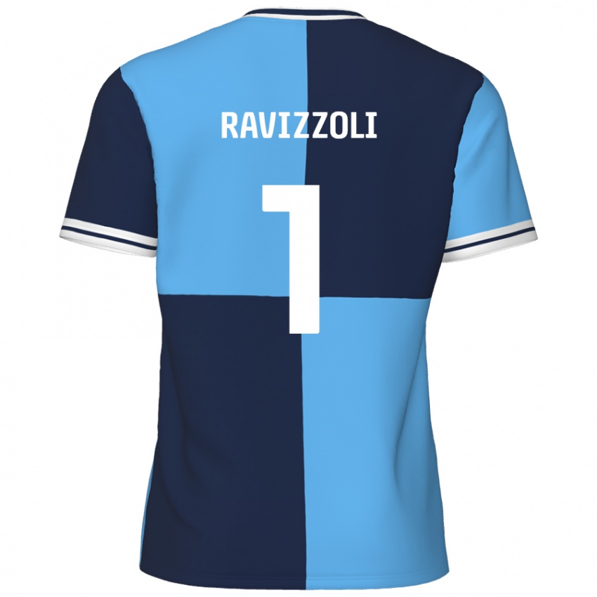 Niño Camiseta Franco Ravizzoli #1 Azul Cielo Azul Oscuro 1ª Equipación 2024/25 La Camisa México